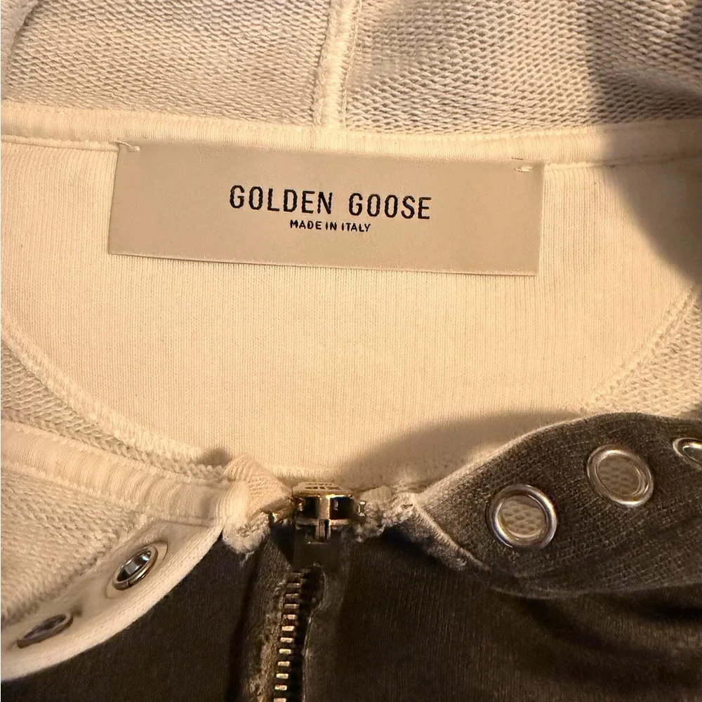 Golden Goose Gray cropped sweatshirt with a lived-in effect - Picture 4 of 5